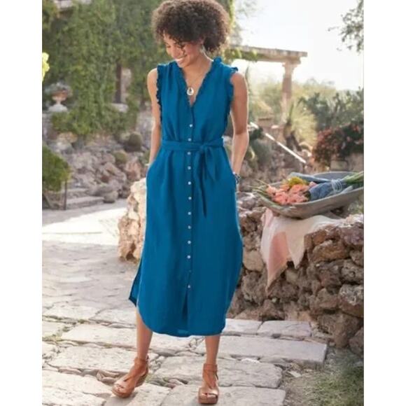 Sundance Antoinette Linen Blend Dress Size Small - Picture 1 of 9